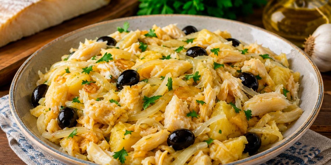 Bacalhau desfiado à moda antiga: receita tradicional