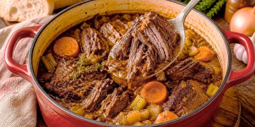 Carne de vaca estufada à moda antiga: tão tenra que se corta à colher
