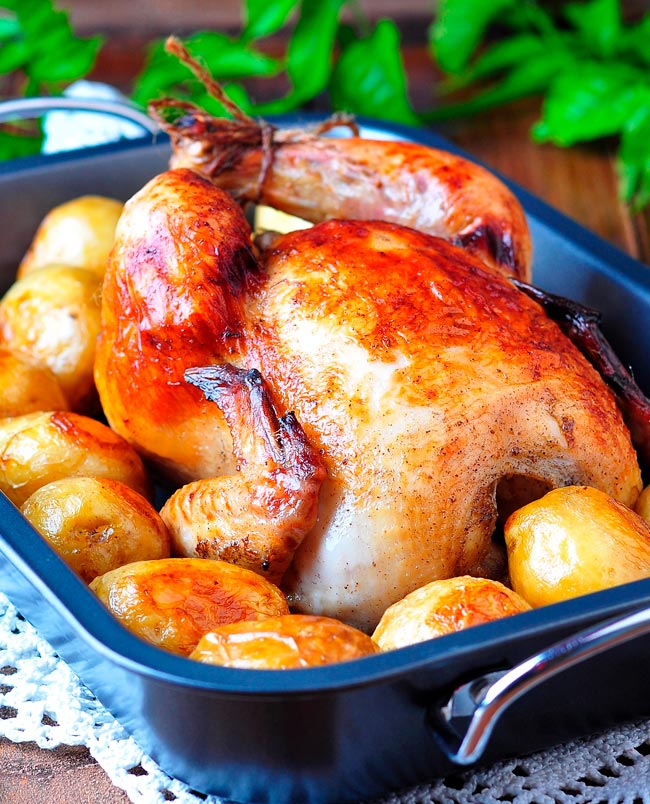 Frango Assado Inteiro no Forno