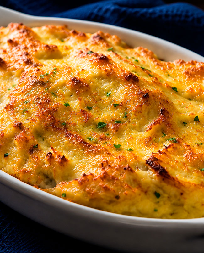 Receita tradicional de bacalhau gratinado