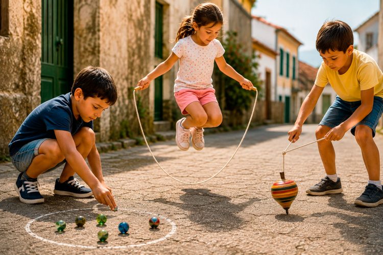 Jogos de rua que a maioria das crianças já não conhece: 10 brincadeiras que marcaram a infância em Portugal Jogos de rua que a maioria das crianças já não conhece: 10 brincadeiras que marcaram a infância em Portugal