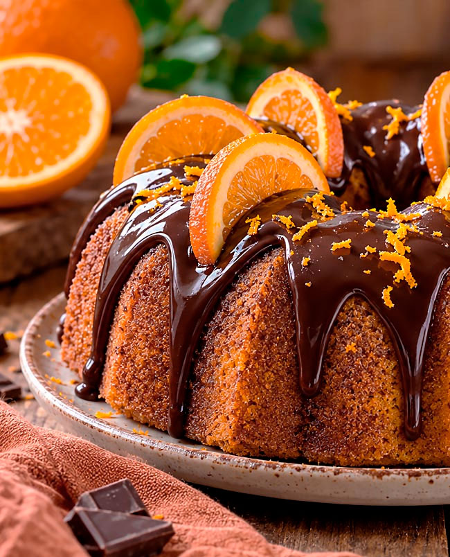 Bolo de Laranja e Chocolate