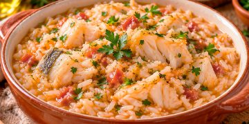 Arroz de bacalhau tradicional: receita antiga