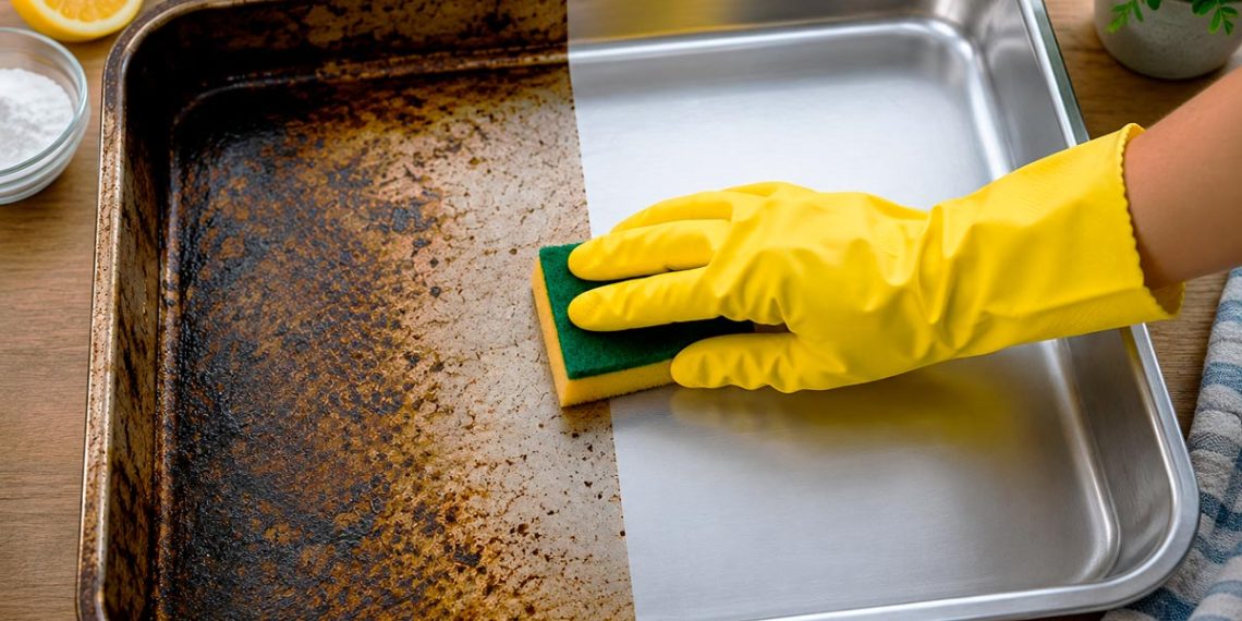 Como limpar gordura queimada da assadeira com apenas 3 ingredientes