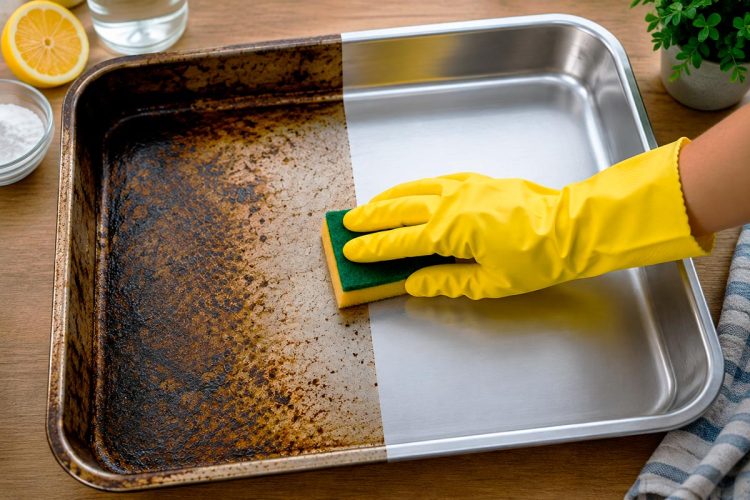 Como limpar gordura queimada da assadeira com apenas 3 ingredientes Como limpar gordura queimada da assadeira com apenas 3 ingredientes