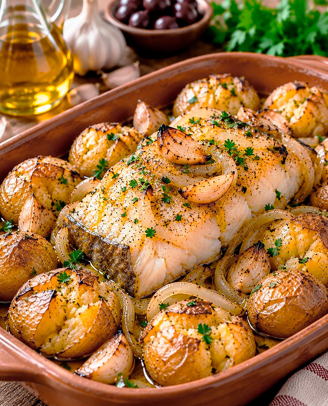 Bacalhau à Lagareiro com batatas a murro