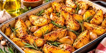 Batatas assadas no forno com colorau