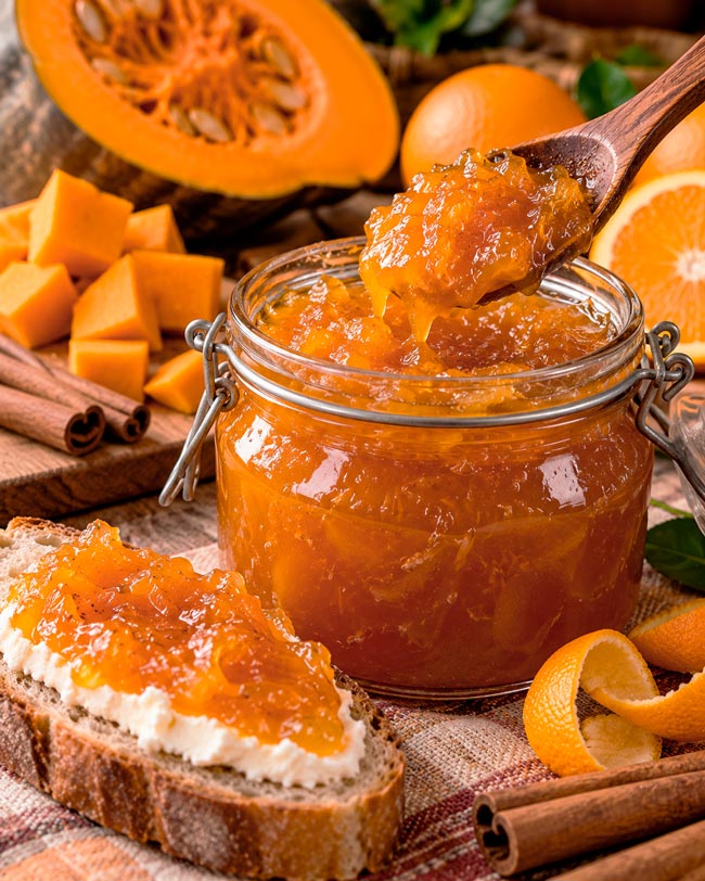 Compota de abóbora com canela e laranja
