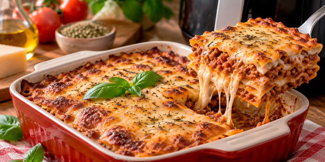 Lasanha na Air Fryer: receita fácil, cremosa e gratinada