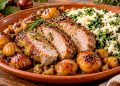 Lombo de Porco com castanhas e arroz de grelos: uma receita portuguesa cheia de sabor Lombo de Porco com castanhas e arroz de grelos: uma receita portuguesa cheia de sabor