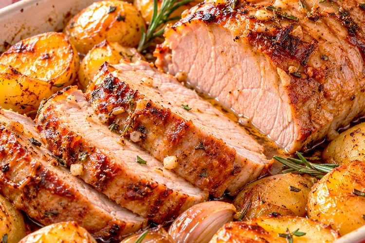 Lombo de Porco no forno com batatas assadas: receita tradicional e suculenta Lombo de Porco no forno com batatas assadas: receita tradicional e suculenta