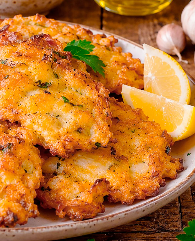 Pataniscas de Bacalhau no forno