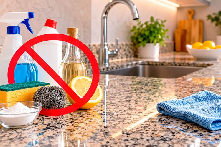 5 produtos que nunca deve usar para limpar bancadas de granito
