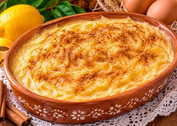 Aletria cremosa com canela e limão