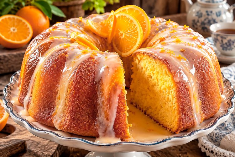 Receita de bolo de laranja e gengibre com glacé de limão Receita de bolo de laranja e gengibre com glacé de limão