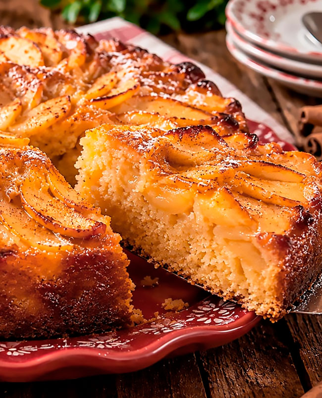 Bolo de maçã sem açúcar para comer sem remorsos Bolo de maçã sem açúcar