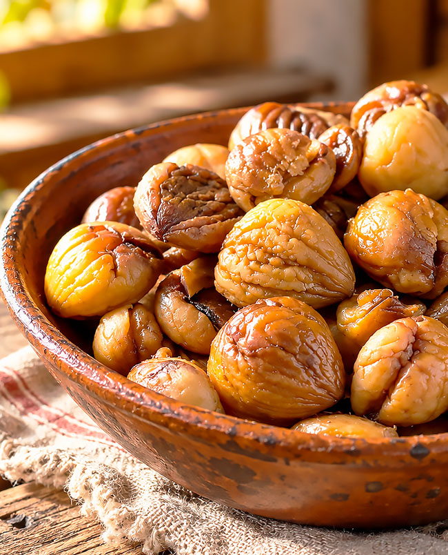 Castanhas cozidas: quanto tempo demoram e o que juntar à água Castanhas cozidas