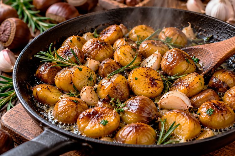 Castanhas fritas com manteiga e alho: um petisco irresistível para o outono