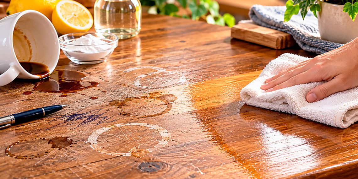 Como tirar manchas da madeira: truques para copos, café, caneta e gordura