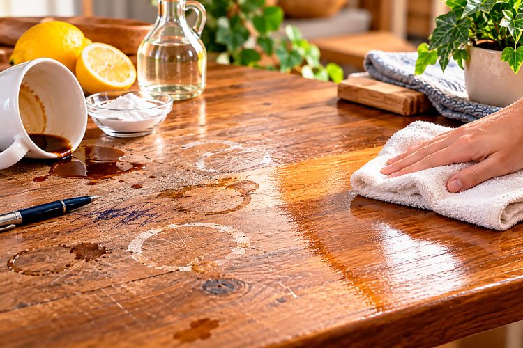 Como tirar manchas da madeira: truques para copos, café, caneta e gordura Como tirar manchas da madeira: truques para copos, café, caneta e gordura