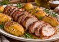 Lombinho de porco no forno à padeiro com vinho branco