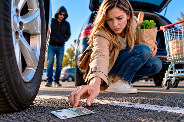 Nota de 5 euros no chão junto ao carro? O truque que pode esconder um furto