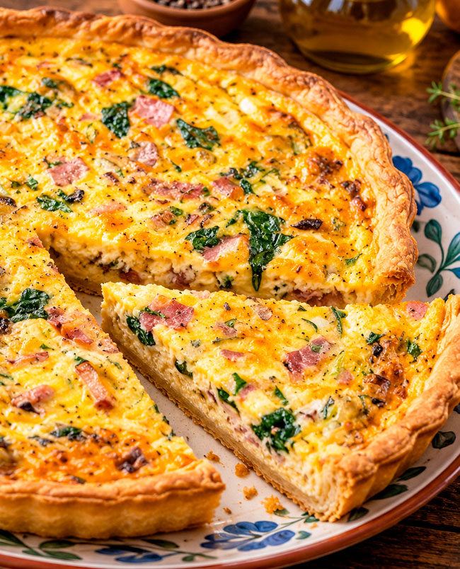 Quiche de fiambre e cogumelos: muito fácil e económica Quiche de fiambre e cogumelos