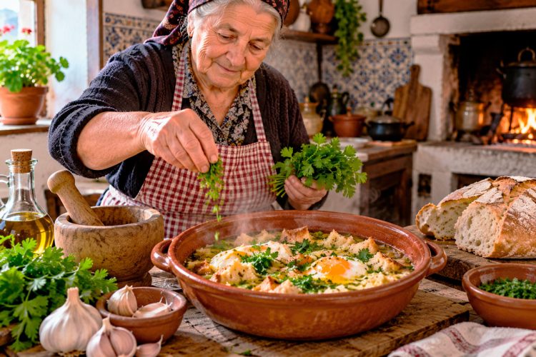 Açorda alentejana com ovo escalfado: como 4 ingredientes simples criam um prato inesquecível