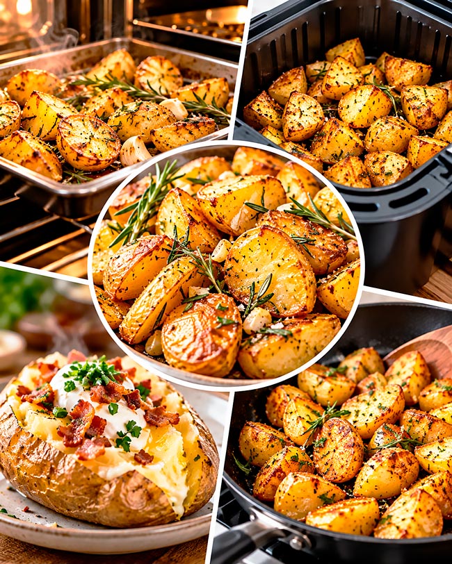 Como assar batatas: no forno, na air fryer, no micro-ondas e na frigideira Como assar batatas