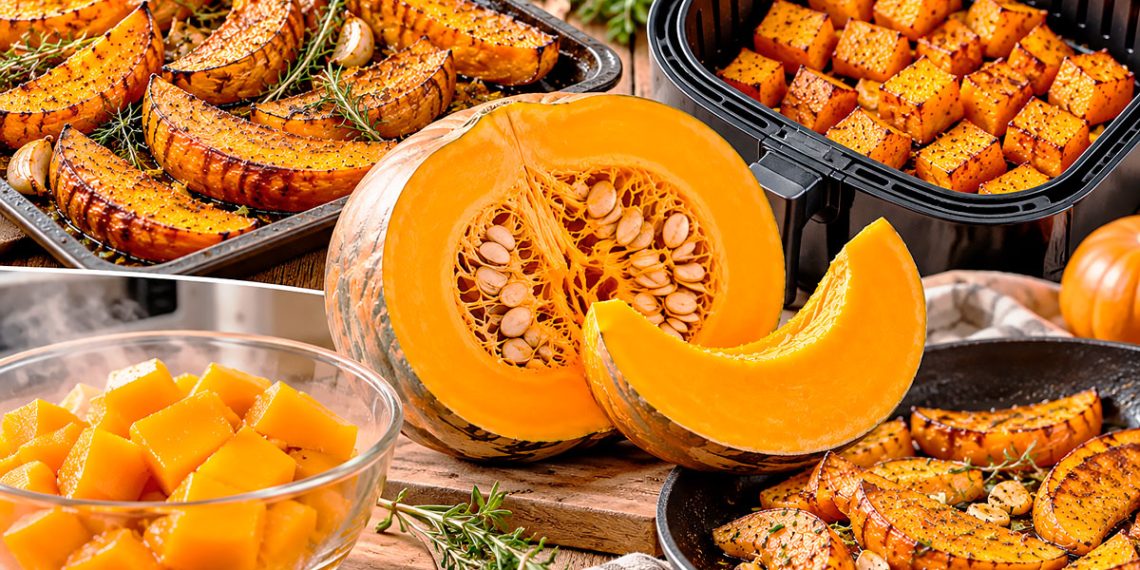 Como assar abóbora: no forno, na air fryer, no micro-ondas e na frigideira